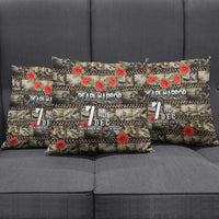 Pearl Harbor Remembrance Day Pillow Cover Memories of December 7 with Red Poppy Lei - Polynesian Pride