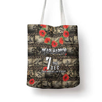 Pearl Harbor Remembrance Day Tote Bag Memories of December 7 with Red Poppy Lei - Polynesian Pride