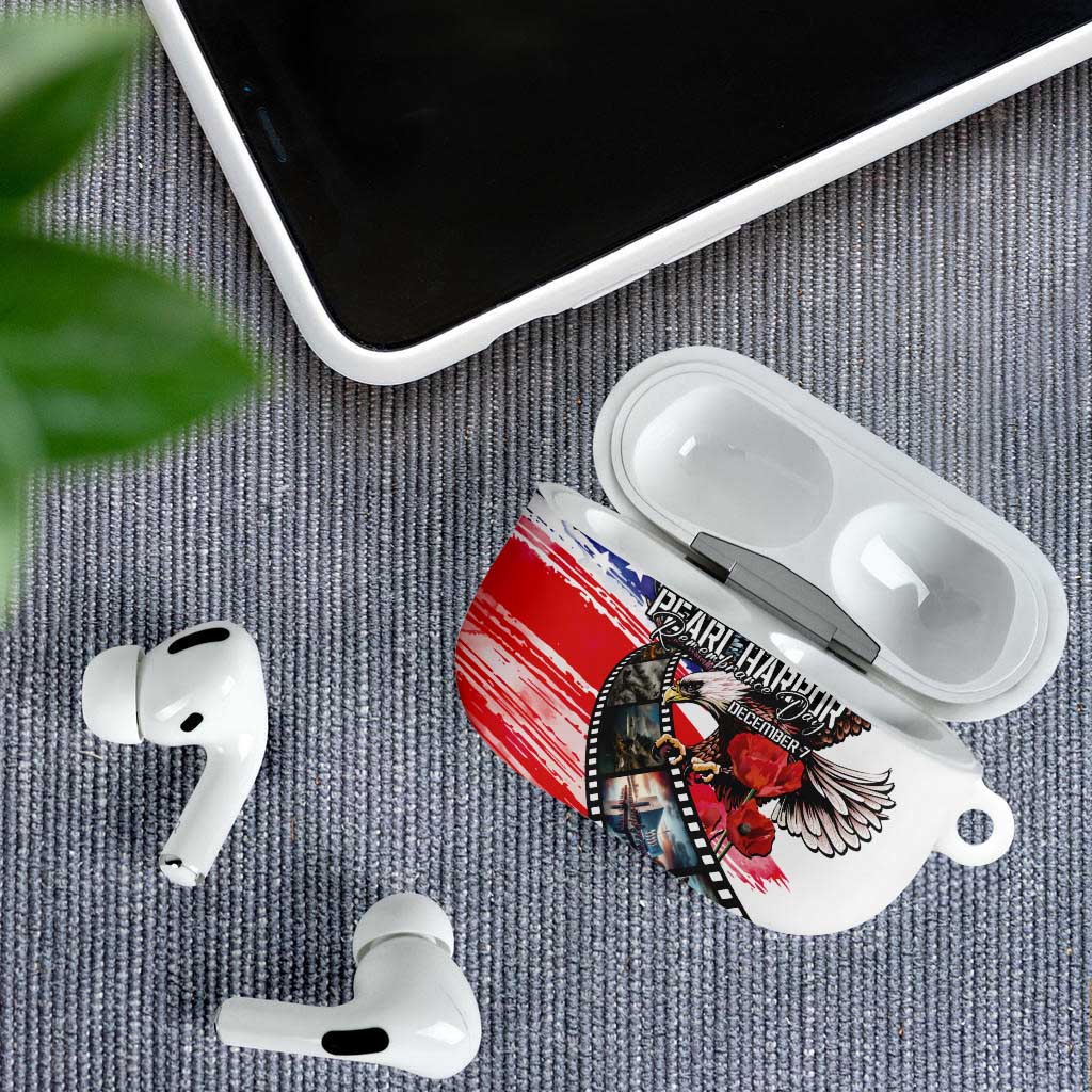 Pearl Harbor Remembrance Day AirPods Case Lest We Forget - The Bald Eagle Remembers - Polynesian Pride