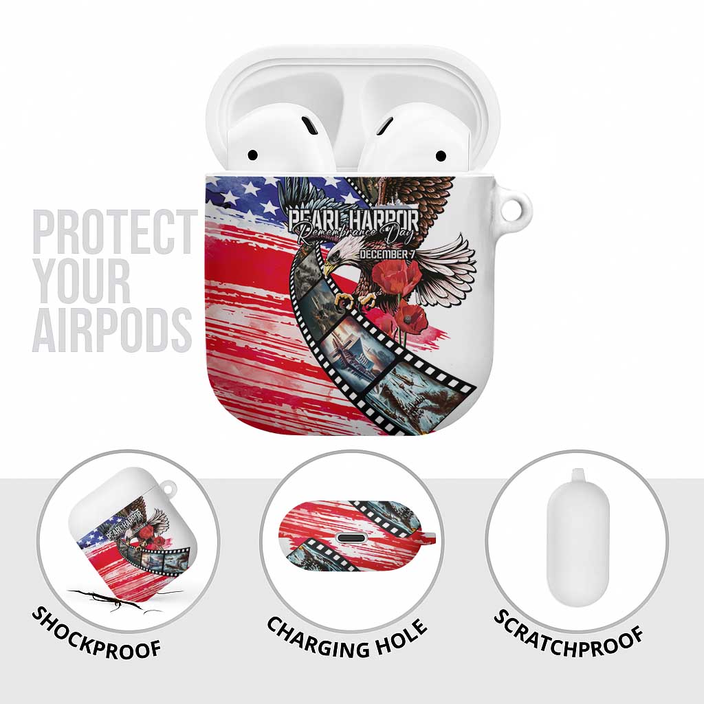 Pearl Harbor Remembrance Day AirPods Case Lest We Forget - The Bald Eagle Remembers - Polynesian Pride