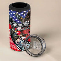 Pearl Harbor Remembrance Day Personalized 4 in 1 Can Cooler Tumbler Lest We Forget - The Bald Eagle Remembers - Polynesian Pride