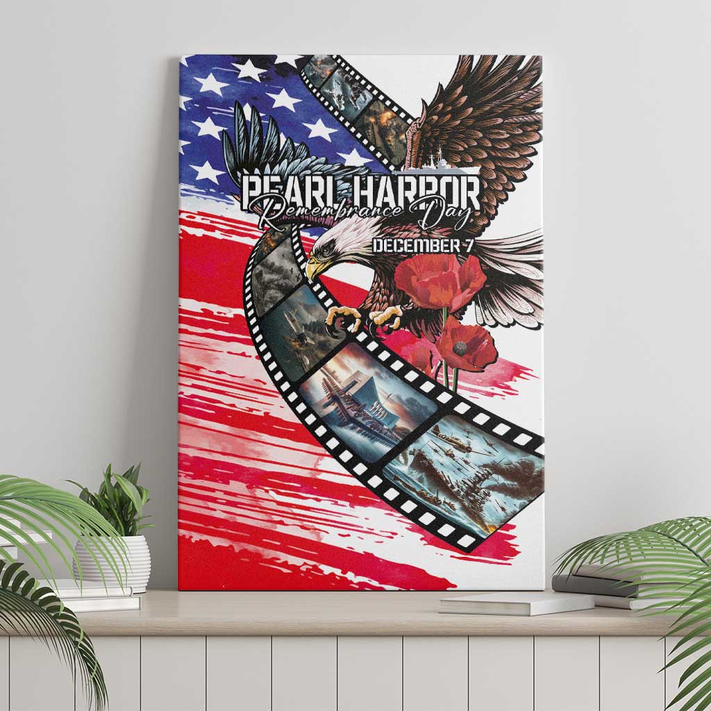 Pearl Harbor Remembrance Day Canvas Wall Art Lest We Forget - The Bald Eagle Remembers - Polynesian Pride