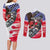 Pearl Harbor Remembrance Day Personalized Couples Matching Long Sleeve Bodycon Dress and Long Sleeve Button Shirt Lest We Forget - The Bald Eagle Remembers - Polynesian Pride
