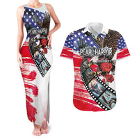 Pearl Harbor Remembrance Day Personalized Couples Matching Tank Maxi Dress and Hawaiian Shirt Lest We Forget - The Bald Eagle Remembers - Polynesian Pride