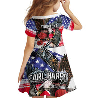 Pearl Harbor Remembrance Day Personalized Family Matching Off Shoulder Maxi Dress and Hawaiian Shirt Lest We Forget - The Bald Eagle Remembers - Polynesian Pride