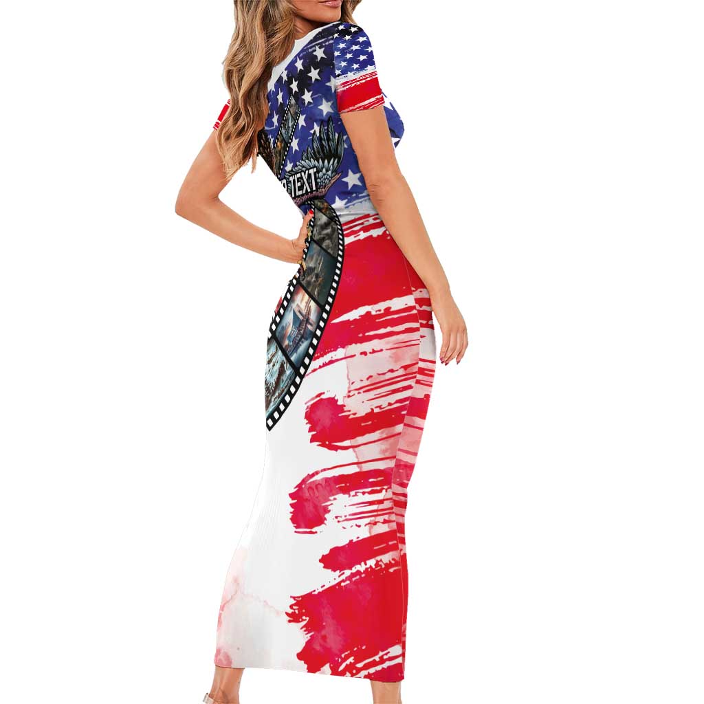 Pearl Harbor Remembrance Day Personalized Family Matching Short Sleeve Bodycon Dress and Hawaiian Shirt Lest We Forget - The Bald Eagle Remembers - Polynesian Pride