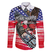 Pearl Harbor Remembrance Day Personalized Family Matching Summer Maxi Dress and Hawaiian Shirt Lest We Forget - The Bald Eagle Remembers LT03 Dad's Shirt - Long Sleeve White - Polynesian Pride