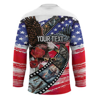 Pearl Harbor Remembrance Day Personalized Hockey Jersey Lest We Forget - The Bald Eagle Remembers - Polynesian Pride