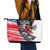 Pearl Harbor Remembrance Day Leather Tote Bag Lest We Forget - The Bald Eagle Remembers - Polynesian Pride