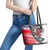 Pearl Harbor Remembrance Day Leather Tote Bag Lest We Forget - The Bald Eagle Remembers - Polynesian Pride