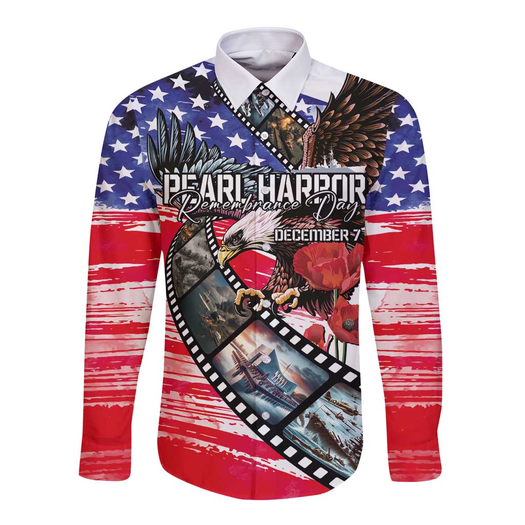 Pearl Harbor Remembrance Day Personalized Long Sleeve Button Shirt Lest We Forget - The Bald Eagle Remembers - Polynesian Pride