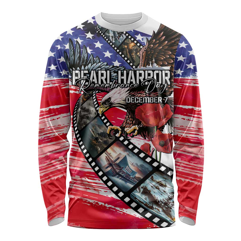 Pearl Harbor Remembrance Day Personalized Long Sleeve Shirt Lest We Forget - The Bald Eagle Remembers - Polynesian Pride