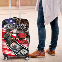 Pearl Harbor Remembrance Day Luggage Cover Lest We Forget - The Bald Eagle Remembers - Polynesian Pride