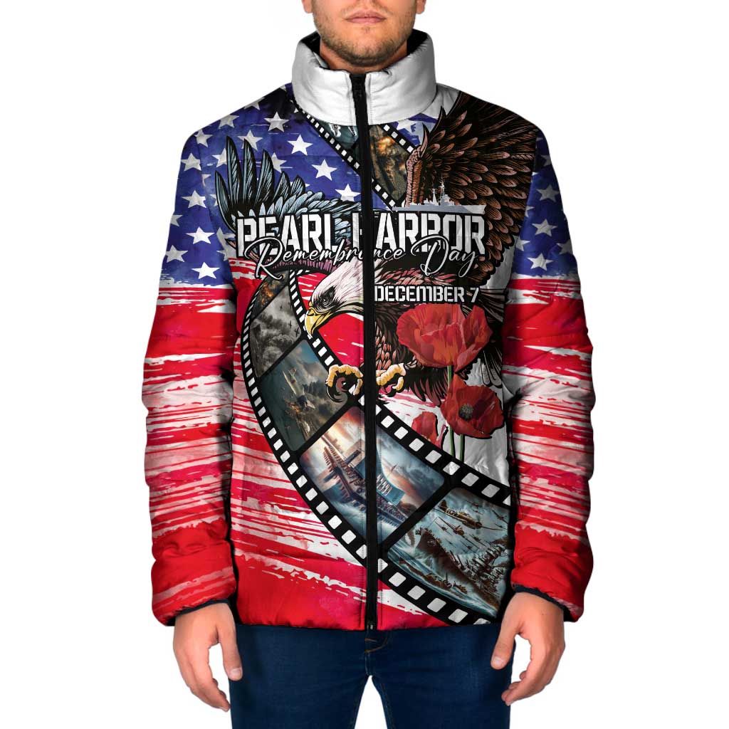 Pearl Harbor Remembrance Day Personalized Padded Jacket Lest We Forget - The Bald Eagle Remembers - Polynesian Pride