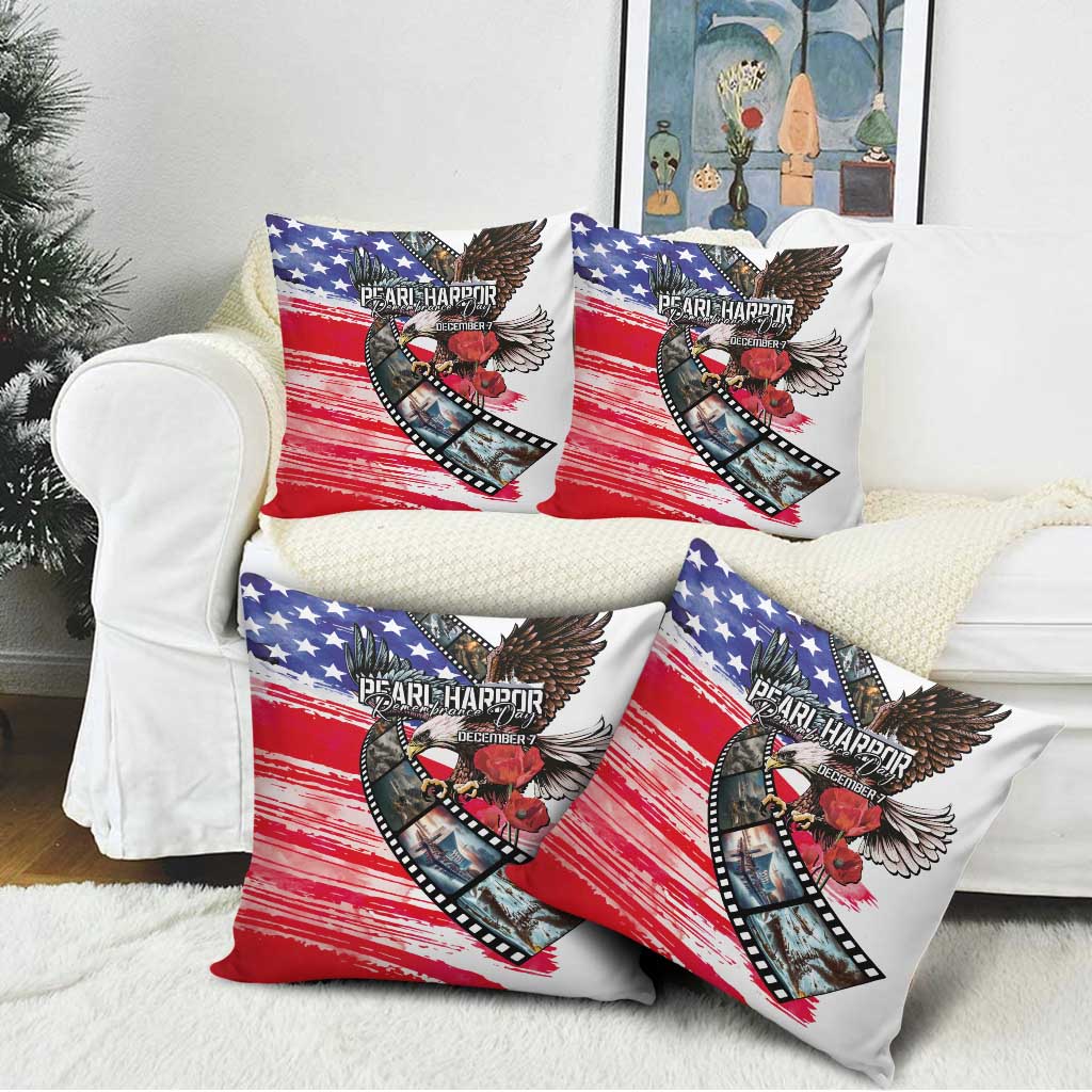 Pearl Harbor Remembrance Day Pillow Cover Lest We Forget - The Bald Eagle Remembers - Polynesian Pride
