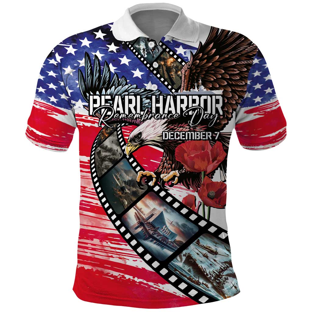 Pearl Harbor Remembrance Day Personalized Polo Shirt Lest We Forget - The Bald Eagle Remembers - Polynesian Pride
