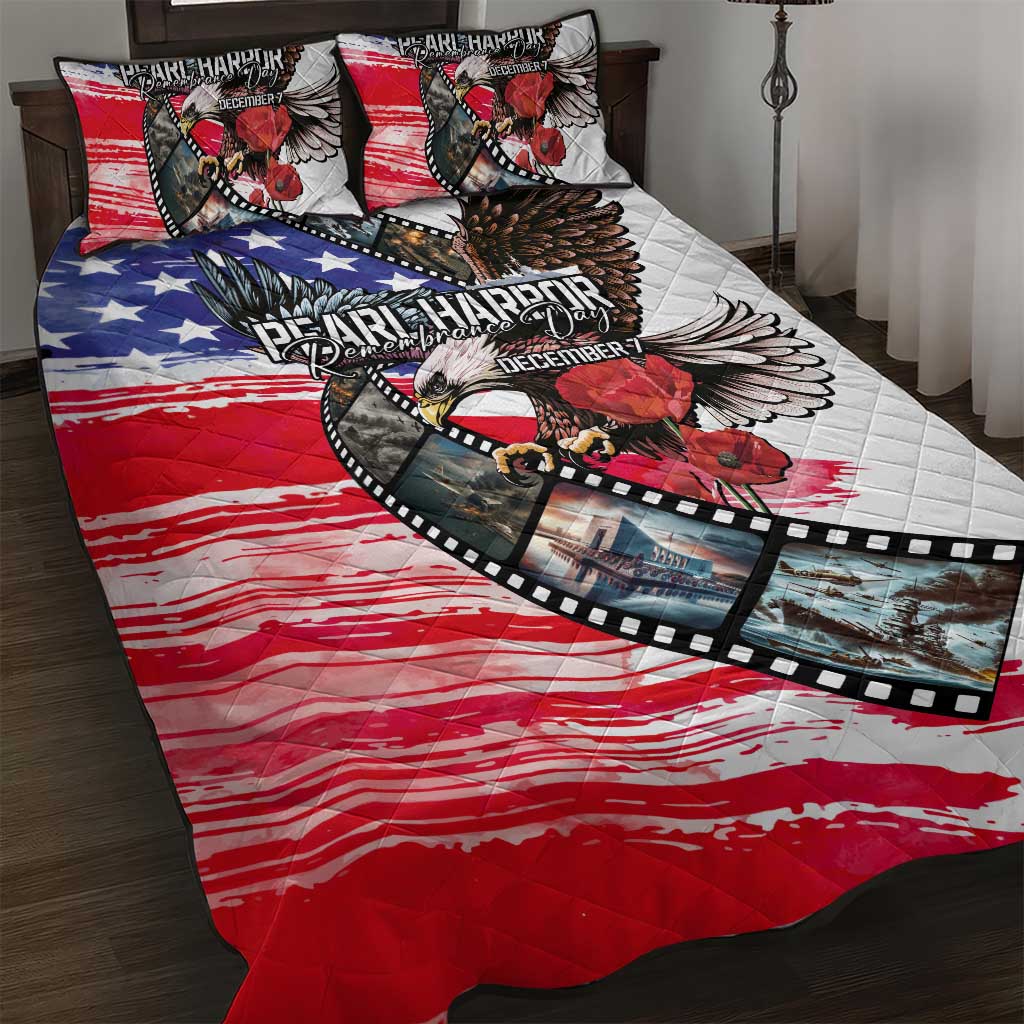 Pearl Harbor Remembrance Day Quilt Bed Set Lest We Forget - The Bald Eagle Remembers - Polynesian Pride