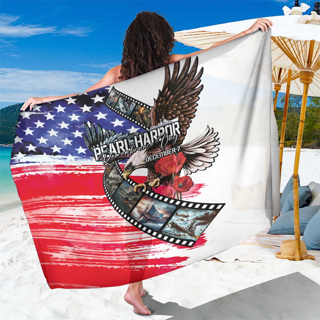 Pearl Harbor Remembrance Day Sarong Lest We Forget - The Bald Eagle Remembers - Polynesian Pride