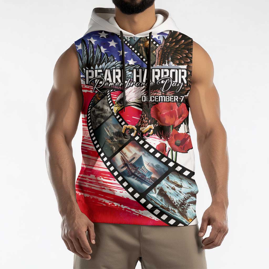 Pearl Harbor Remembrance Day Personalized Sleeveless Hoodie Lest We Forget - The Bald Eagle Remembers - Polynesian Pride