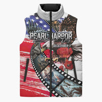 Pearl Harbor Remembrance Day Personalized Sleeveless Puffer Jacket Lest We Forget - The Bald Eagle Remembers - Polynesian Pride