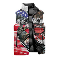 Pearl Harbor Remembrance Day Personalized Sleeveless Puffer Jacket Lest We Forget - The Bald Eagle Remembers - Polynesian Pride
