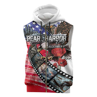 Pearl Harbor Remembrance Day Personalized Sleeveless Zip Hoodie Lest We Forget - The Bald Eagle Remembers - Polynesian Pride