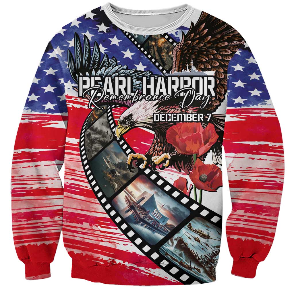 Pearl Harbor Remembrance Day Personalized Sweatshirt Lest We Forget - The Bald Eagle Remembers - Polynesian Pride