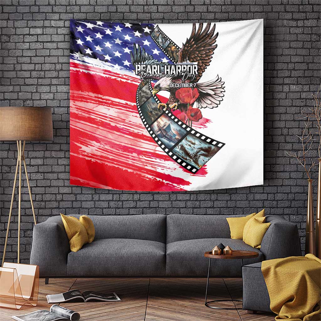 Pearl Harbor Remembrance Day Tapestry Lest We Forget - The Bald Eagle Remembers - Polynesian Pride