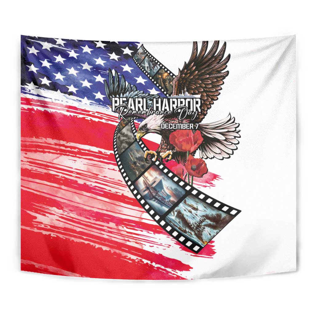 Pearl Harbor Remembrance Day Tapestry Lest We Forget - The Bald Eagle Remembers - Polynesian Pride