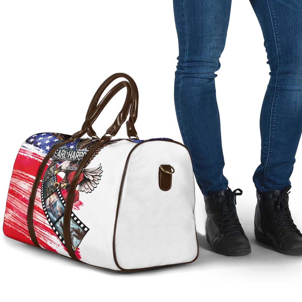 Pearl Harbor Remembrance Day Travel Bag Lest We Forget - The Bald Eagle Remembers - Polynesian Pride