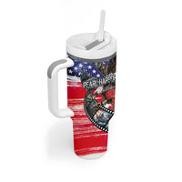 Pearl Harbor Remembrance Day Personalized Tumbler With Handle Lest We Forget - The Bald Eagle Remembers - Polynesian Pride