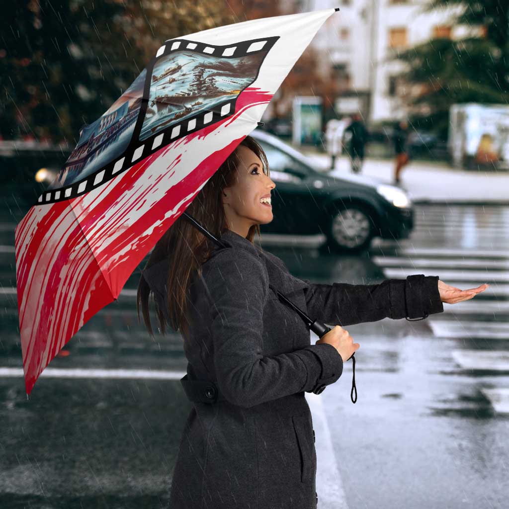 Pearl Harbor Remembrance Day Umbrella Lest We Forget - The Bald Eagle Remembers - Polynesian Pride