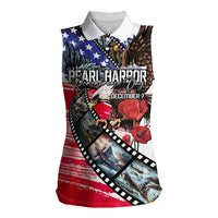 Pearl Harbor Remembrance Day Personalized Women Sleeveless Polo Shirt Lest We Forget - The Bald Eagle Remembers - Polynesian Pride