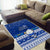 Palau Christmas Area Rug Snowman Hugs Palau Coat of Arms Maori Pattern Blue Style LT03 - Polynesian Pride