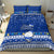 Palau Christmas Bedding Set Snowman Hugs Palau Coat of Arms Maori Pattern Blue Style LT03 - Polynesian Pride