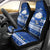 Palau Christmas Car Seat Cover Snowman Hugs Palau Coat of Arms Maori Pattern Blue Style LT03 - Polynesian Pride