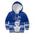 Palau Christmas Kid Hoodie Snowman Hugs Palau Coat of Arms Maori Pattern Blue Style LT03 Hoodie Blue - Polynesian Pride