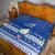 Palau Christmas Quilt Snowman Hugs Palau Coat of Arms Maori Pattern Blue Style LT03 - Polynesian Pride