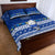 Palau Christmas Quilt Bed Set Snowman Hugs Palau Coat of Arms Maori Pattern Blue Style LT03 - Polynesian Pride