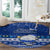 Palau Christmas Round Carpet Snowman Hugs Palau Coat of Arms Maori Pattern Blue Style LT03 - Polynesian Pride