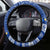 Palau Christmas Steering Wheel Cover Snowman Hugs Palau Coat of Arms Maori Pattern Blue Style