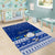 Personalised Palau Christmas Area Rug Snowman Hugs Palau Coat of Arms Maori Pattern Blue Style LT03 - Polynesian Pride