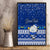 Personalised Palau Christmas Canvas Wall Art Snowman Hugs Palau Coat of Arms Maori Pattern Blue Style LT03 - Polynesian Pride
