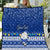 Personalised Palau Christmas Quilt Snowman Hugs Palau Coat of Arms Maori Pattern Blue Style LT03 Blue - Polynesian Pride