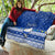 Personalised Palau Christmas Quilt Snowman Hugs Palau Coat of Arms Maori Pattern Blue Style LT03 - Polynesian Pride