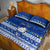 Personalised Palau Christmas Quilt Bed Set Snowman Hugs Palau Coat of Arms Maori Pattern Blue Style LT03 - Polynesian Pride