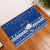 Personalised Palau Christmas Rubber Doormat Snowman Hugs Palau Coat of Arms Maori Pattern Blue Style LT03 Blue - Polynesian Pride