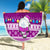 Palau Christmas Beach Blanket Snowman Hugs Palau Coat of Arms Maori Pattern Pink Style LT03 - Wonder Print Shop