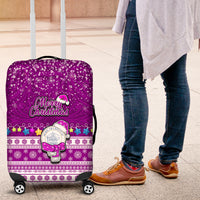 Palau Christmas Luggage Cover Snowman Hugs Palau Coat of Arms Maori Pattern Pink Style LT03 Pink - Polynesian Pride