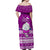 Palau Christmas Off Shoulder Maxi Dress Snowman Hugs Palau Coat of Arms Maori Pattern Pink Style LT03 - Polynesian Pride